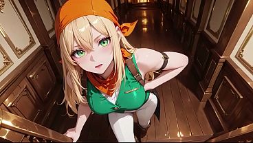 Blonde Pirate Captain! Green uniform & rough ropes on a sunny deck. Languid poses, long legs exposed, and that teasing gaze… who can handle this forbidden mix of discipline and wildness?