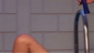 Blonde sexy chick got banged by the pool