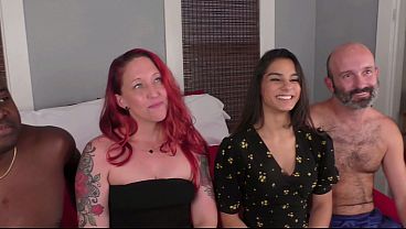 Desperate Amateurs hot babes Scarlett Misty Lana and Kama Sutra get their tight pussies pounded hard by big hard cocks