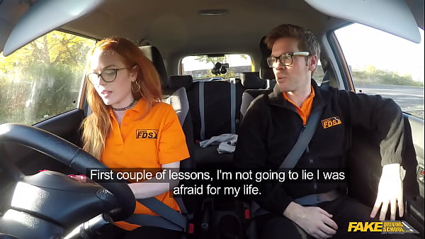 Elle Hughes and her pretty petite UK body penetrated by big cock in a car – Fake Driving School