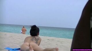 Exhibitionist Wife Allison Banks Teasing Nude Beach Voyeurs!