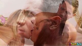Lingerie-Clad Beauties Fuck Painter In Luxurious FFM Threesome