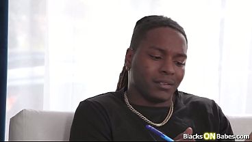 Petite blonde taking care of horny impatient black clients