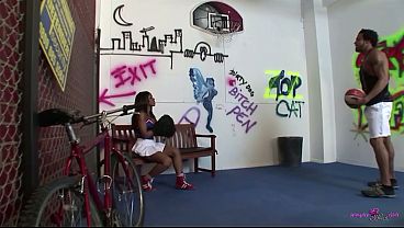 Playing basketball is fun, but fucking a nice ebony cheerleader in doggy is much better