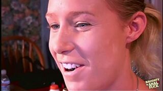 Skinny blonde slut Allison Pierce deepthroats a monster cock and gets her tight anal fucked.