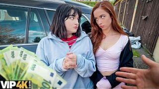 VIP4K. An Amateur Lesbian Couple Tries a Stranger’s Dick Together for Money