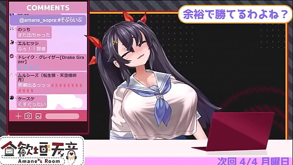 Virtual youtuber Amane’s ten countdown cum lewd voice, her huge boobs made by hentai artist Asanagi 2:27-Zero repeat 20times jerk-off-challenge