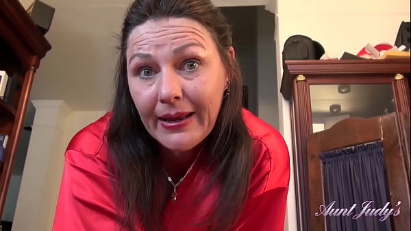 Your 55yo Mature Hairy Step-Aunt Joana massages you and Jacks you Off (POV Experience)
