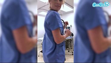 Nurse Gets Horny, Shows Tits & Fingers Wet Pussy Live at Work