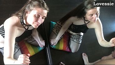A sexy MILF’s mirror image gets fucked in the mouth and doggy style – sex in front of the mirror – Lovessie