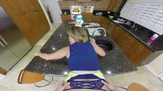 Aubrey Black Fucking in the Kitchen with Her Tits VR Porn
