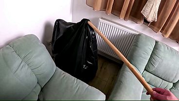 Trash Bag Slut Roleplay. Plastic Fetish MILF Deepthroat, Doggy and Double Cum on Shiny Bag preview